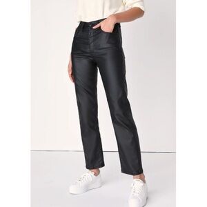 We The Free Pacifica High Rise Slim Straight Coated Black Jeans Size 24